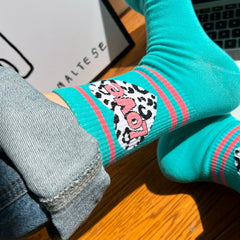 5 Pairs Letter & Heart Print Socks Comfy & Street Mid Tube Socks Women's