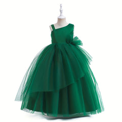 Girls Mesh Puffy Princess Dress Gown For Party or Wedding