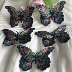 3pcs Butterfly Embroidered Applique Double Layer Sewing Patch for Clothes