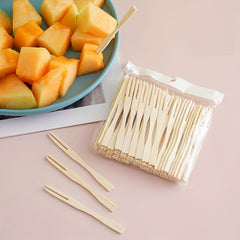 80pcs Wooden Paddle Picks Bamboo Skewers for Appetizers Cocktail Fruit Sandwich