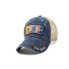 Hip Hop Patch Mesh Trucker Hat Block Letter Embroidery Baseball Cap