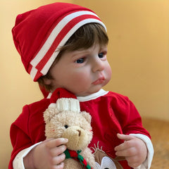 Cuddly Full Body Silicone Vinyl Reborn Doll Rooted Hair Christmas Outfits