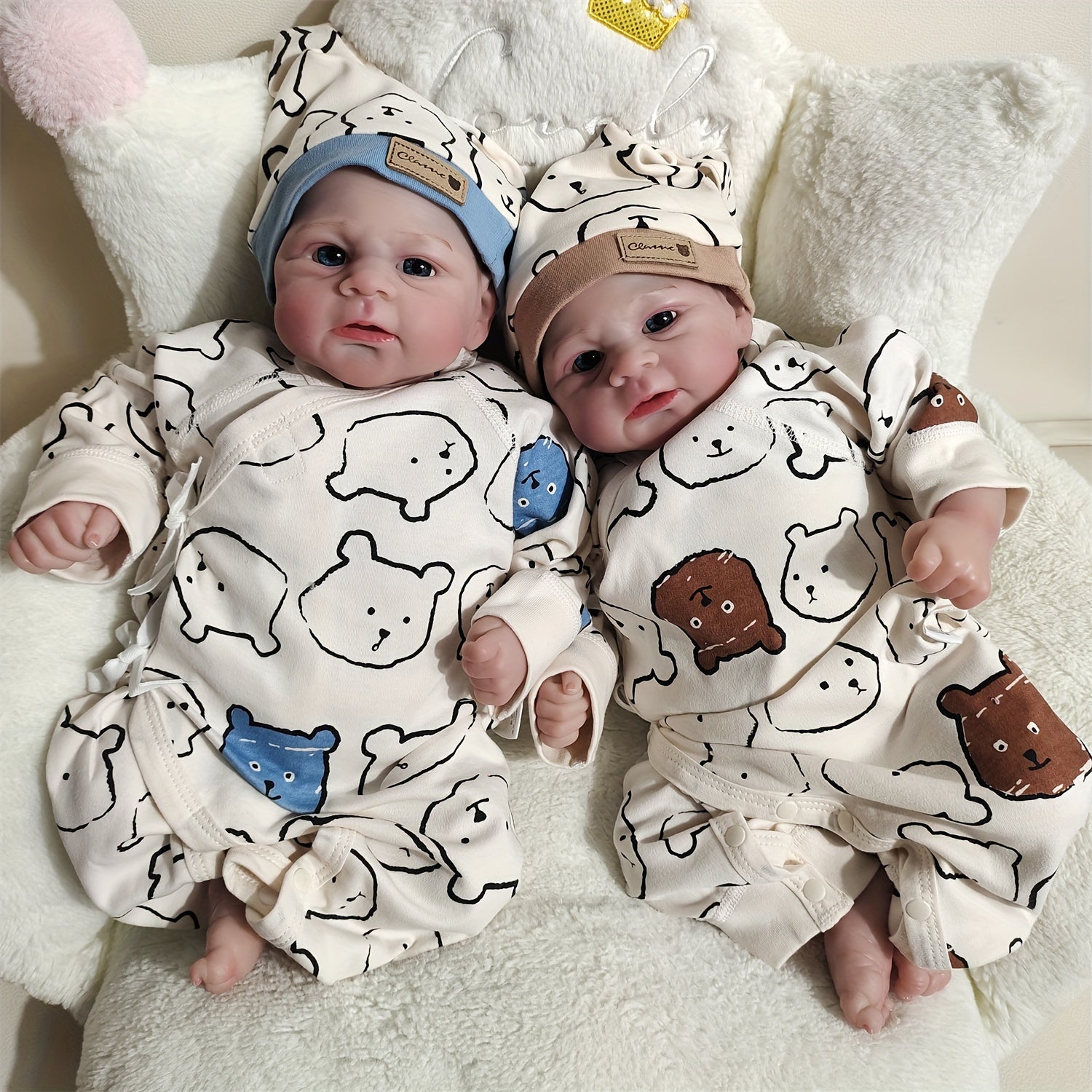 19" Silicone Vinyl Cloth Body Twins Boy Reborn Doll Birthday Gift