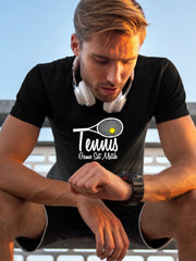 Men's Tennis Racket Graphic T-shirt Active Tee for Summer