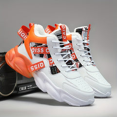 Men's Chunky Shoes Non Slip Lace Up Casual Sneakers For Outdoor Activities