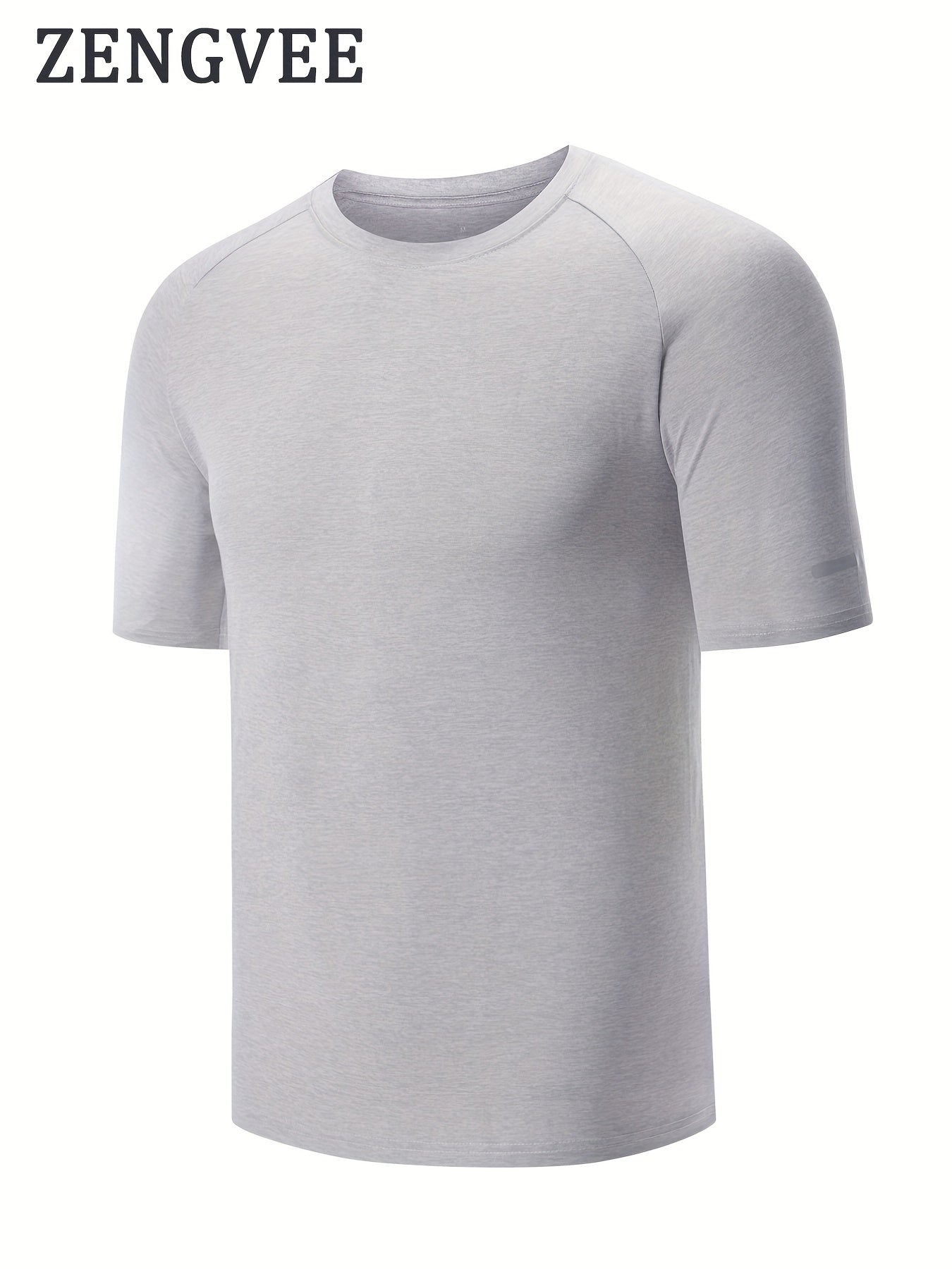 Men's Comfy Sports T-shirt Solid Tee for Fitness Activities