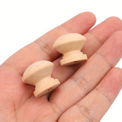 10pcs 44mm Round Mushroom Wood Cabinet Drawer Pull