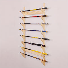 8 Hole Wooden Rod Holder for Organizing Fishing Rods