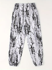 Allover Print Drawstring Cropped Pants Women's Beachwear