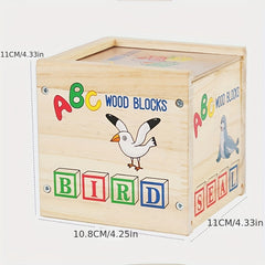 Wooden Letter Blocks Set for Learning Shapes and Colors