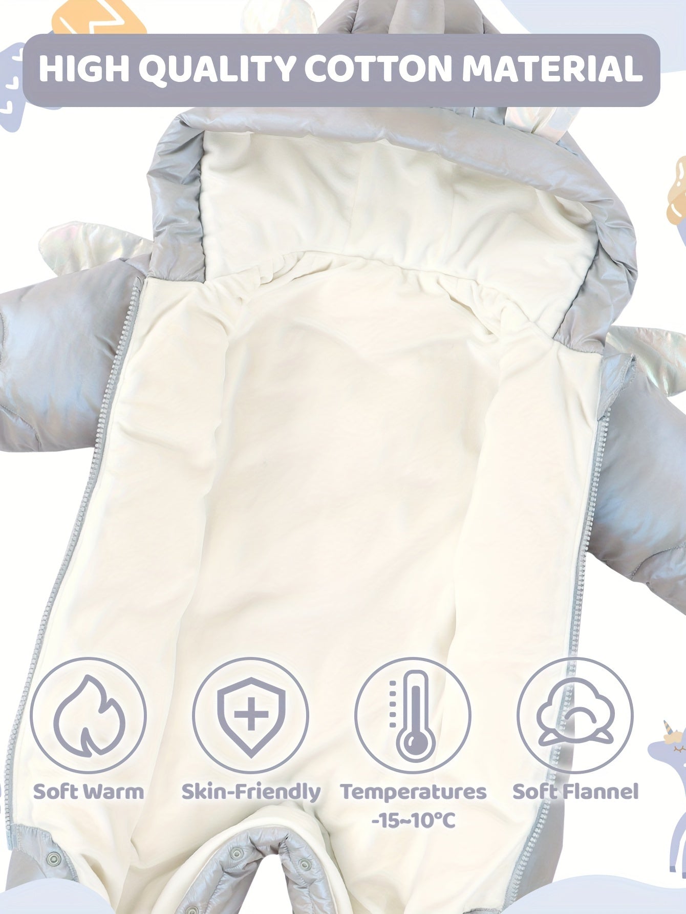 Baby Winter Romper Overalls Hooded Warm Snowsuit Jumpsuit