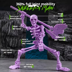 Poseable Skeleton Model with Interchangeable Weapons for Ages 14+