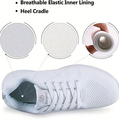 Women's Breathable Lace Up Knit Sports Shoes