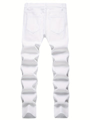 Men's Slim Fit Ripped Jeans Casual Stretch Denim Pants