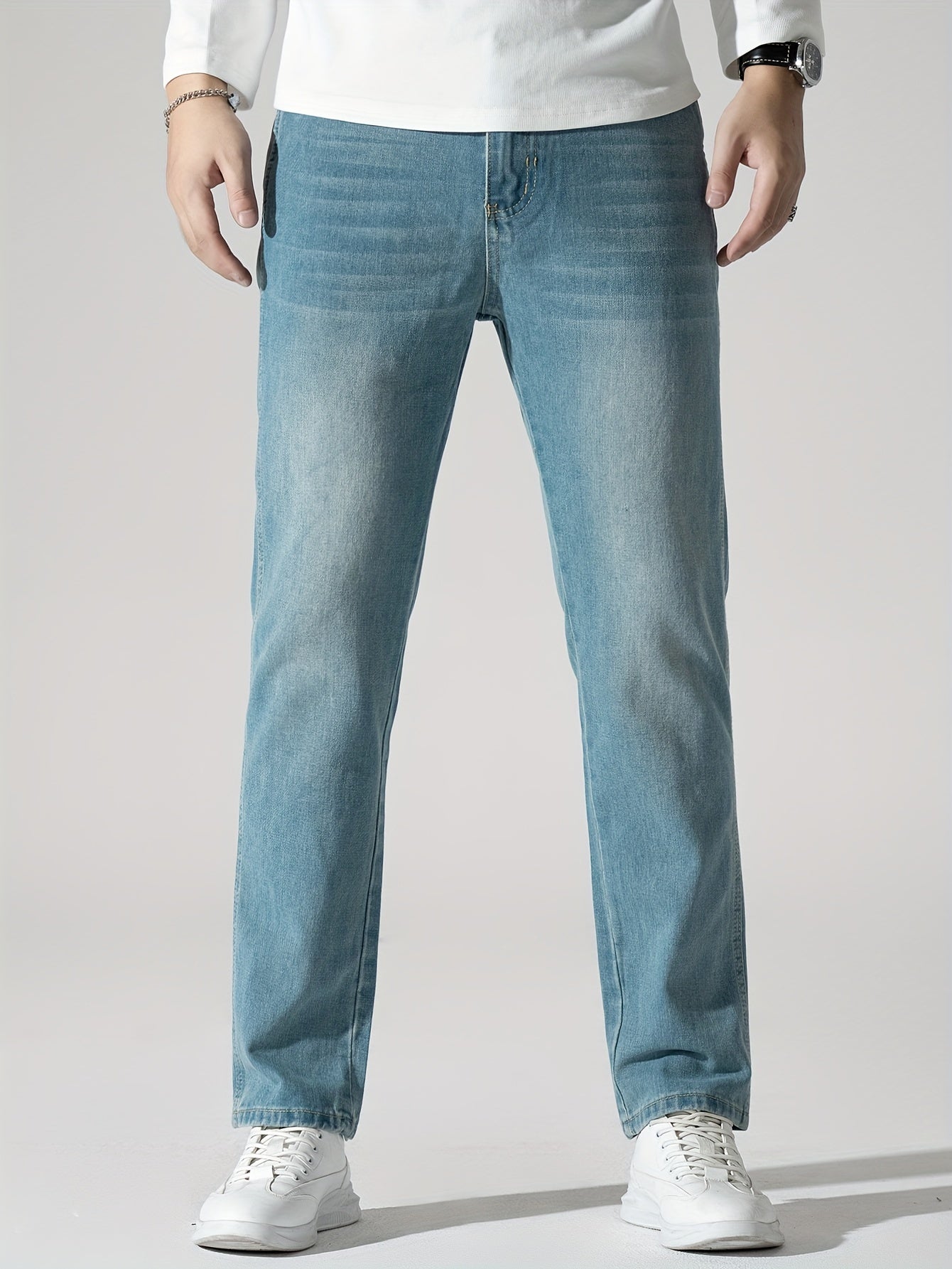 Men's Straight Leg Jeans Casual Street Style Denim Pants