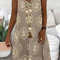 Floral V Neck Tank Dress Plus Size