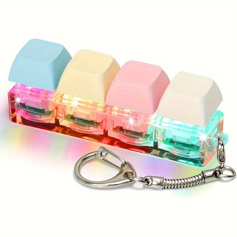 LED Light Keychain Keyboard Fidget Toy for Anxiety Relief