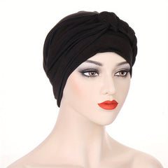 Solid Braided Turban Cap Headwrap Lightweight Bonnet Beanies
