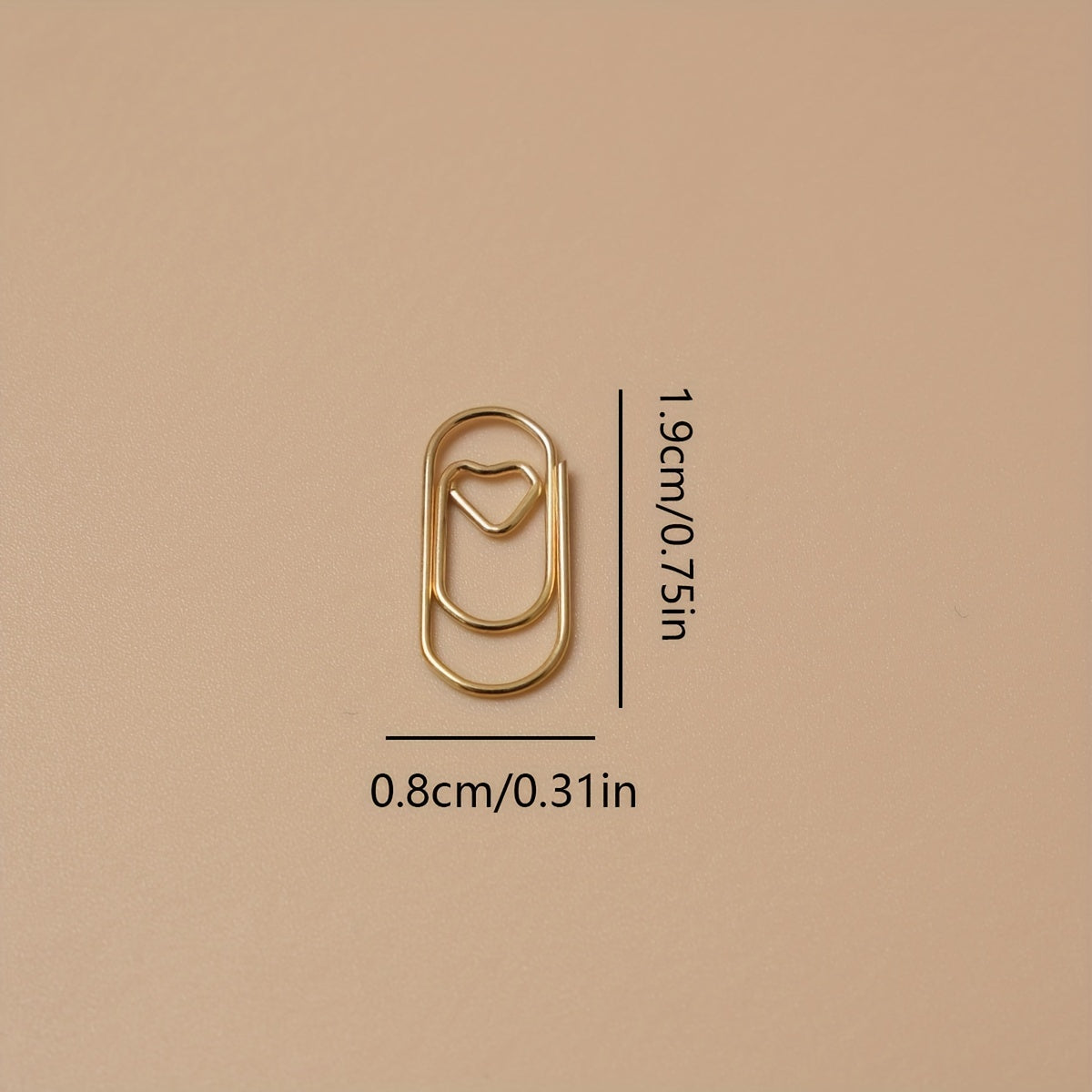 10pcs Rose Gold Love Paper Clip Heart Stationery Bookmark Decoration
