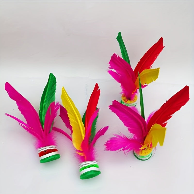 6pcs Colorful Feathers Kick Shuttlecock Chinese Jianzi For Outdoor Sports