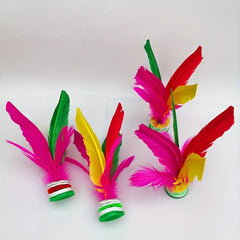6pcs Colorful Feathers Kick Shuttlecock Chinese Jianzi For Outdoor Sports