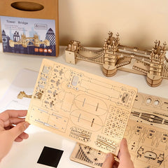 3D Wooden Tower Bridge Puzzle London Landmark Model Educational Toy