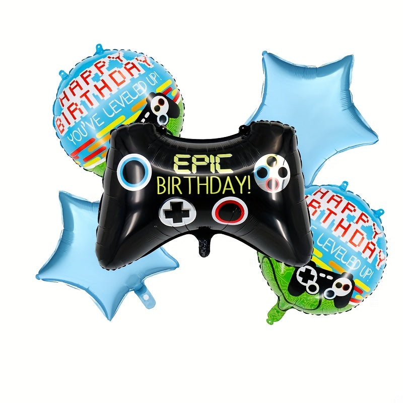 5pcs Game Theme Decorative Balloons Birthday Party Handle Balloons