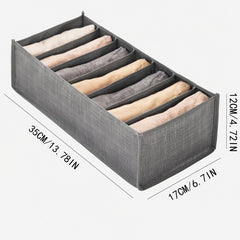 1 Pc Gray Clothes Storage Box Organizer With Grids Wardrobe Container