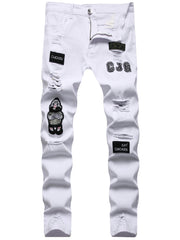 Men Ripped Distressed Denim Jeans Slim Fit Pants