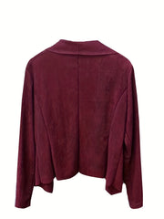 Solid Open Front Coat Long Sleeve Work Office Outerwear Women's Clothing
