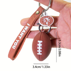 Sports Fan Keychains Football Basketball Keyrings Car Backpack Accessories