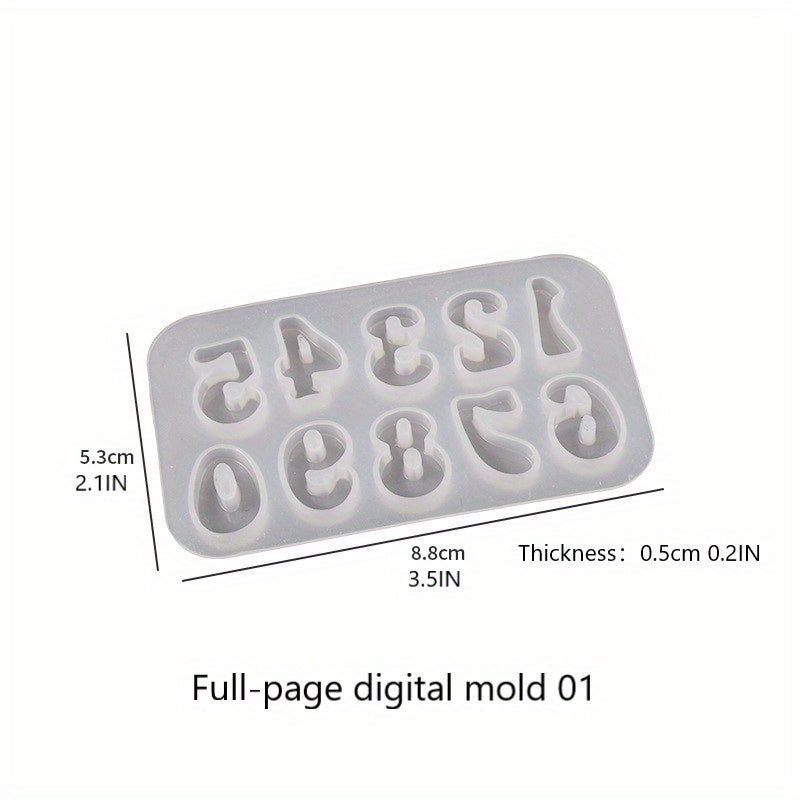 Crystal Drip Gel Mirror Case Number Keychain Molds