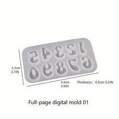 Crystal Drip Gel Mirror Case Number Keychain Molds