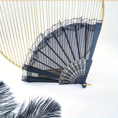 Lace Mesh Folding Fan Silky Fan For Dance Performance