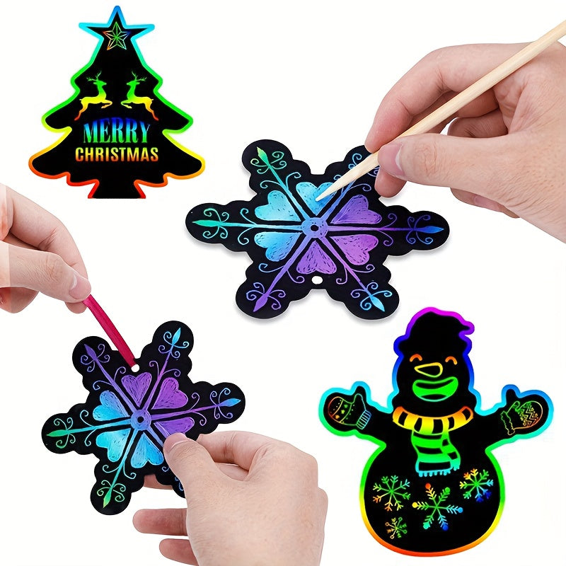 28 pc Kids Party Favor Toy Set with DIY Christmas Bookmarks & Scratch Art Paper