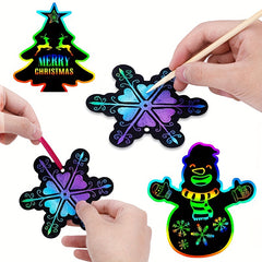 28 pc Kids Party Favor Toy Set with DIY Christmas Bookmarks & Scratch Art Paper