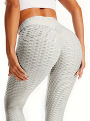 High Waist Honeycomb Yoga Pants - Fitness Leggings