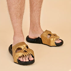 Men's Skull Slip On Slides Casual Slippers