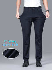 Men's Formal Solid Mid Stretch Dress Pants For Business