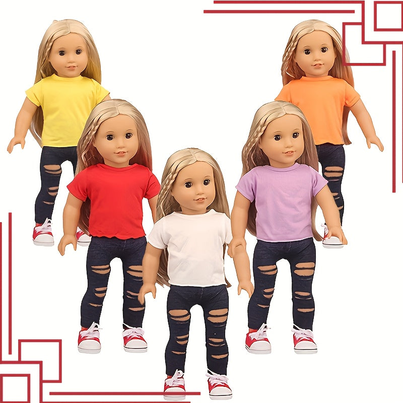 18 Inch Doll Outfit Set Colorful Polyester Clothes for Dolls Perfect Gift