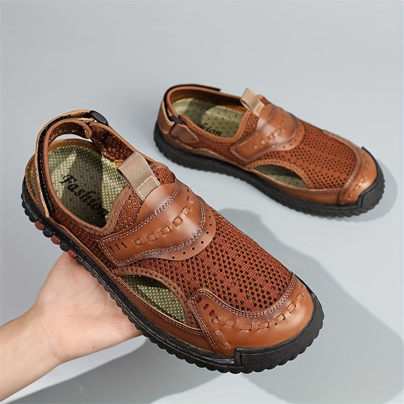 Men's Breathable Slip On Sandals with Hook And Loop Fastener