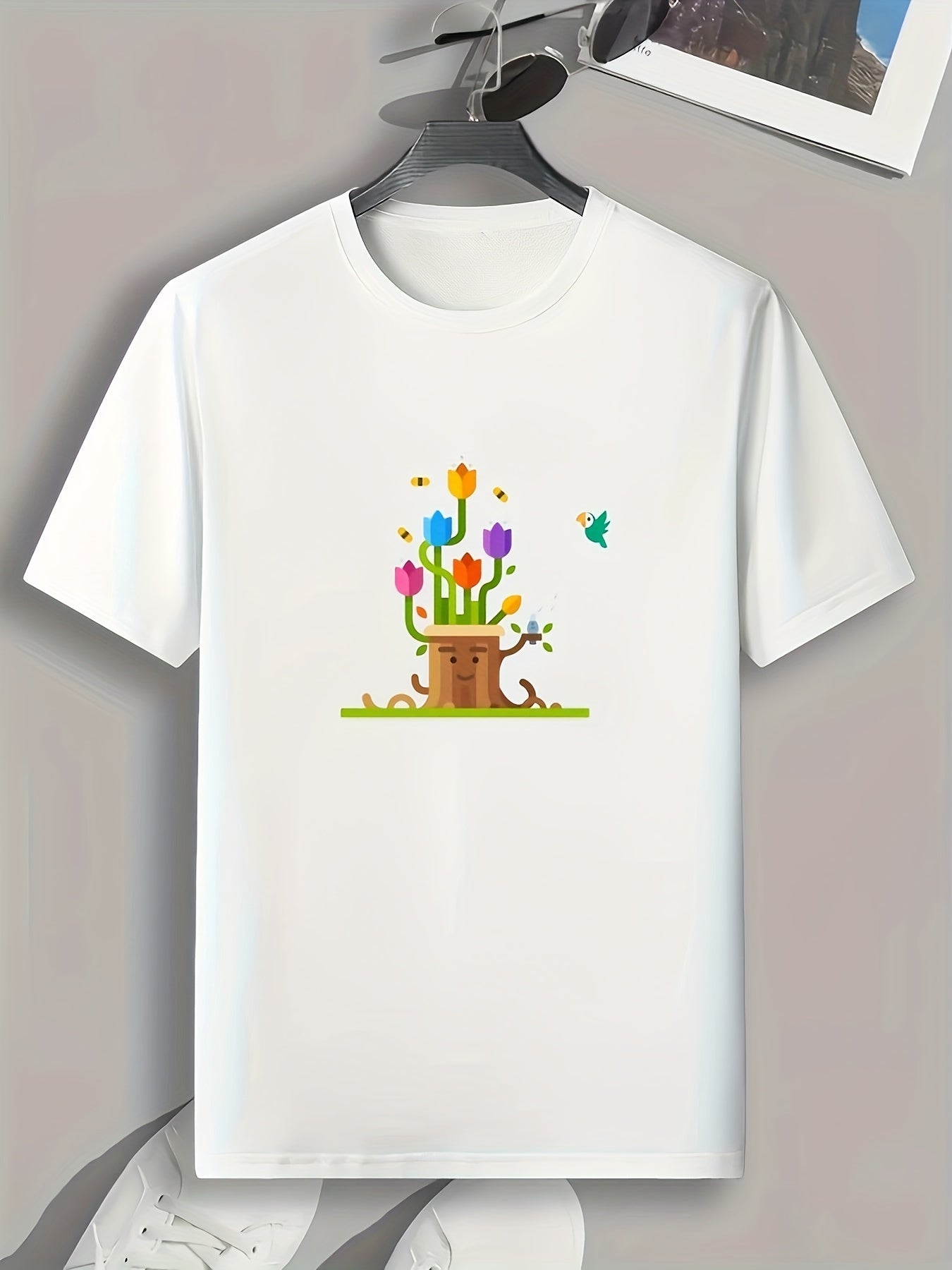 Flowers Print Men's Graphic Tshirt for Summer