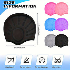 Silicone Long Hair Swim Cap Unisex Ear Protection Waterproof Stretchy Cap