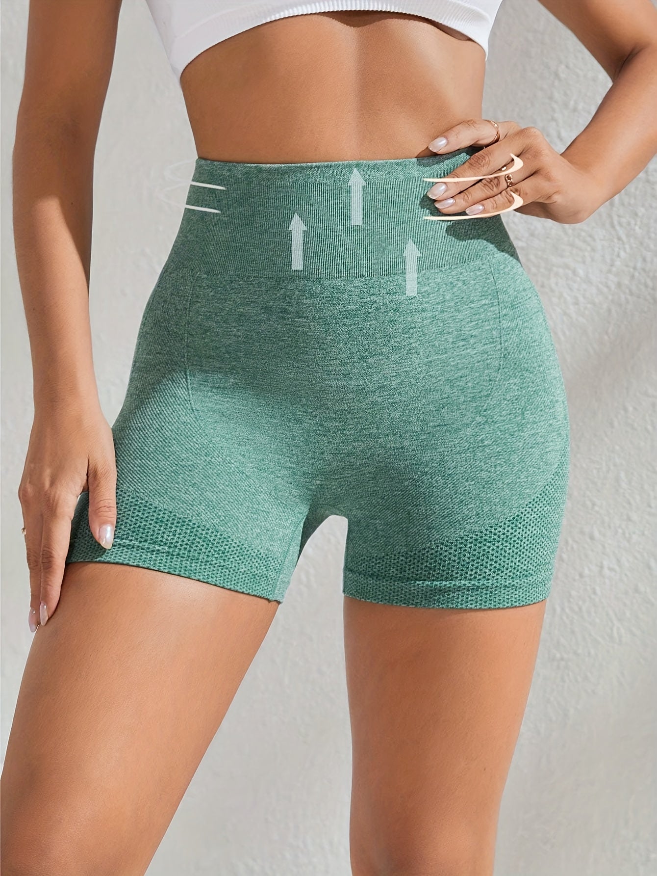High Waist Elastic Workout Sports Shorts Seamless Yoga Fitness Shorts