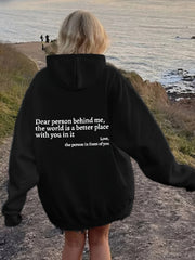 Women's Sports Hoodie with Slogan Print
