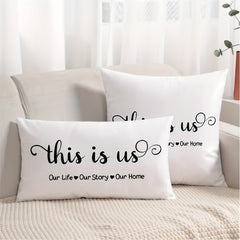 Short Plush Printed Throw Pillow Case Soft & Comfortable