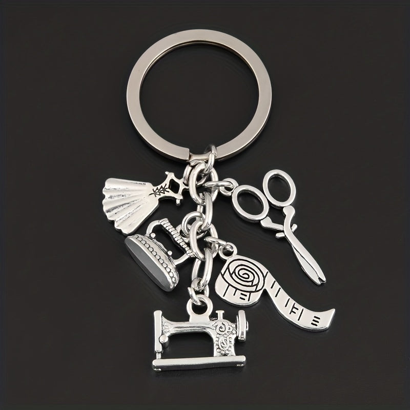 Y2K Metal Sewing Machine Key Chain for Women Girl Gift