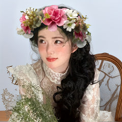 Forest Bridal Headpiece Floral Wreath for Beach Vacation Style Hair Accessory