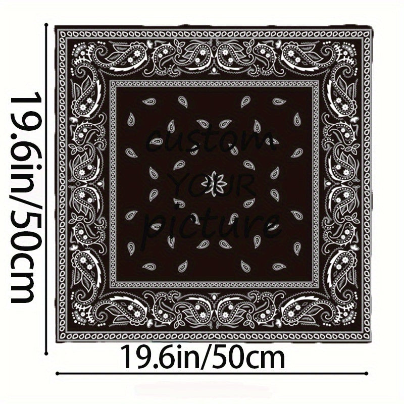 Customizable Men's Square Scarf Personalize Your Photo Logo Soft Polyester Shawl