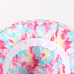 Pink Tie Dye Fedora Cap Stylish Wide Brim Jazz Hat Lightweight Felt Hat